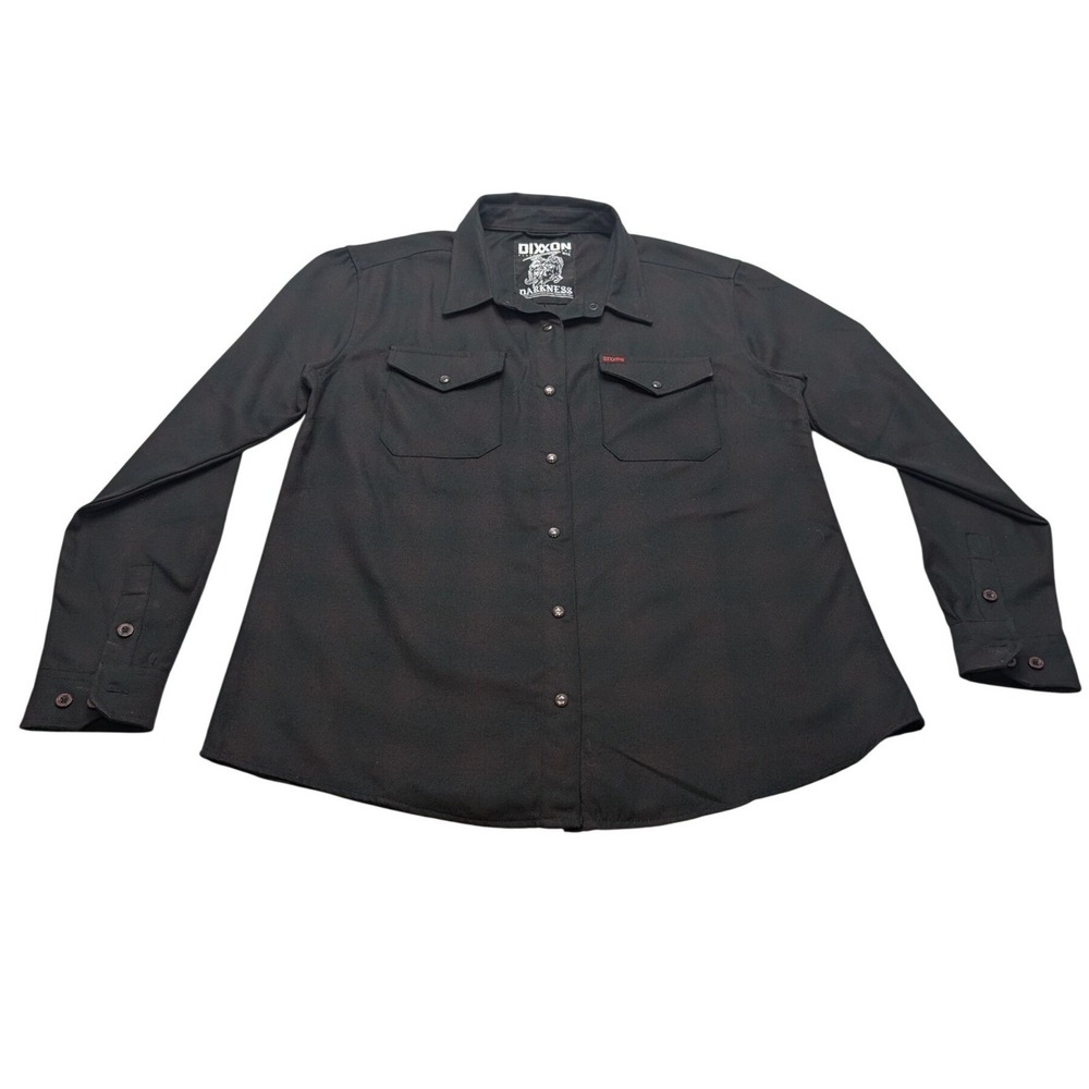Dixxon Flannel Co Darkness Work Shirt Women WXL Black Snap Front D-Tech Good